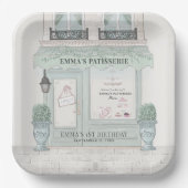 Assiettes En Carton pâtisserie Paris Vert Anniversaire (Recto)