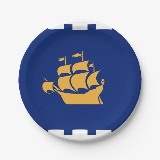 Assiettes En Carton Patriotic paper plate with flag of Quebec City (Devant)