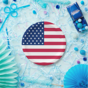 Assiettes En Carton Patriotique Américaine États-Unis Flag Parties Ali