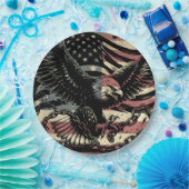 Assiettes En Carton Patriotique de l'aigle à drapeau américain (Fête)