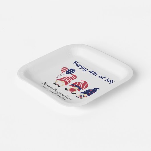 Assiettes En Carton Patriotique Gnomes Stars & Stripes 7 en Carré Part (Angulaire)