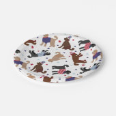 Assiettes En Carton Patriotique Labradoodle Motif (Angle)