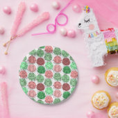 Assiettes En Carton Patter les yoga poses | Yoga seamless pattern 18 (Fête)