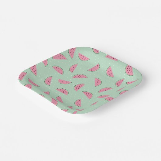 Assiettes En Carton Patteries Tropical Fruit Paint Splatter (Angulaire)