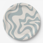 Assiettes En Carton Pattern Blue-Grey and Cream (Devant)