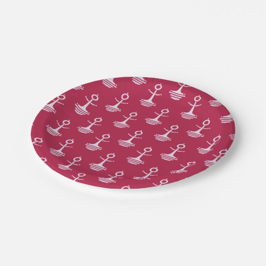 Assiettes En Carton Pattern d'Anchor moderne (Angle)