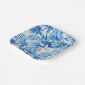 Assiettes En Carton Pattern de Bright Blue Tropical Watercolor (Angulaire)