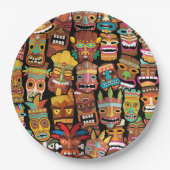 Assiettes En Carton Pattern de Tiki (Devant)
