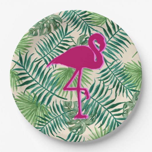 Assiettes En Carton Pattern et Pink Flamingo (Devant)