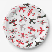 Assiettes En Carton Pattern Red and Black WWII (Devant)