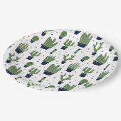 Assiettes En Carton Pattern Rustic Green Cactus (Angle)