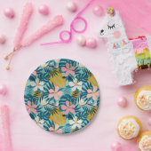 Assiettes En Carton Pattern tropical hibiscus (Fête)