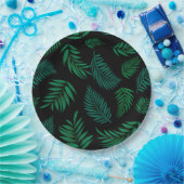 Assiettes En Carton Pattern Tropical Leaves (Fête)