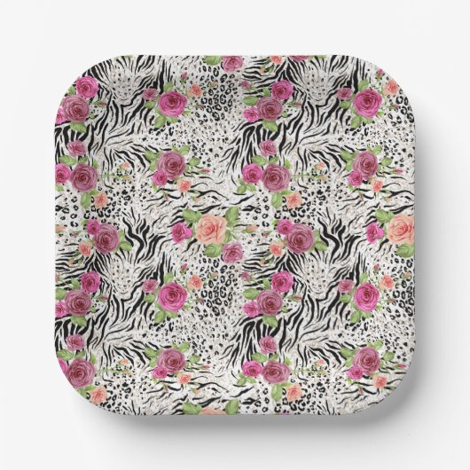 Assiettes En Carton Pattern with Animal Prints (Recto)
