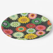 Assiettes En Carton Patterned Gears (Angle)