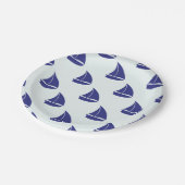 Assiettes En Carton Patterns bleus (Angle)