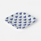 Assiettes En Carton Patterns bleus (Angulaire)