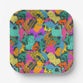 Assiettes En Carton Patterns d'Animal Silhouette (Recto)