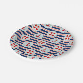Assiettes En Carton Patterns de Nautical Stripes and Dots (Angle)