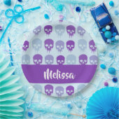 Assiettes En Carton Patterns de Purple and Blue melting skulls (Fête)