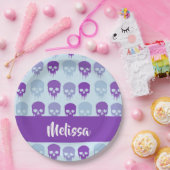 Assiettes En Carton Patterns de Purple and Blue melting skulls (Fête)