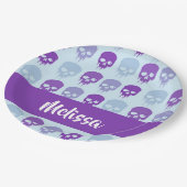 Assiettes En Carton Patterns de Purple and Blue melting skulls (Angle)