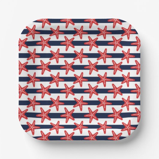 Assiettes En Carton Patterns de Stars And Stripes (Recto)