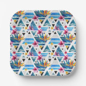 Assiettes En Carton Patters de Geometric Tropical (Recto)