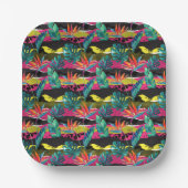 Assiettes En Carton Patters de texture tropicale (Recto)