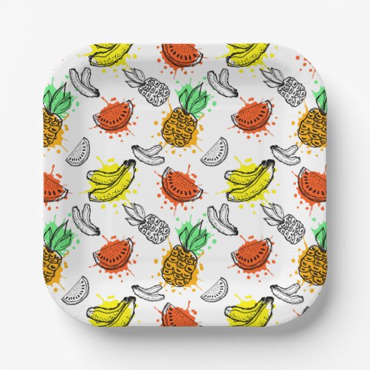 Assiettes En Carton Patters de Vector Graphic Seamless (Recto)