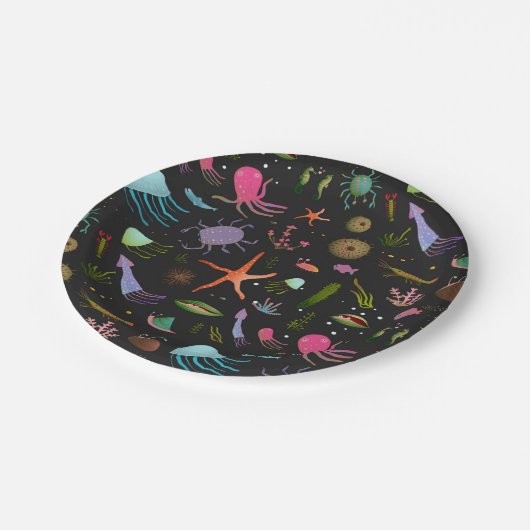 Assiettes En Carton Patterson de Sea Critters (Angle)