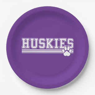 Assiettes En Carton Pattes de Huskies 