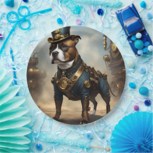 Assiettes En Carton Pattes Mécaniques : Staffordshire Terrier Steampun