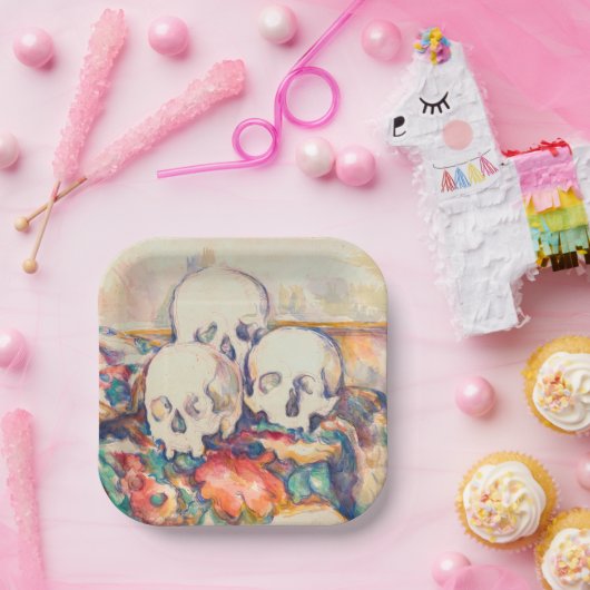 Assiettes En Carton Paul Cezanne - Aquarelle à trois crânes (Fête)