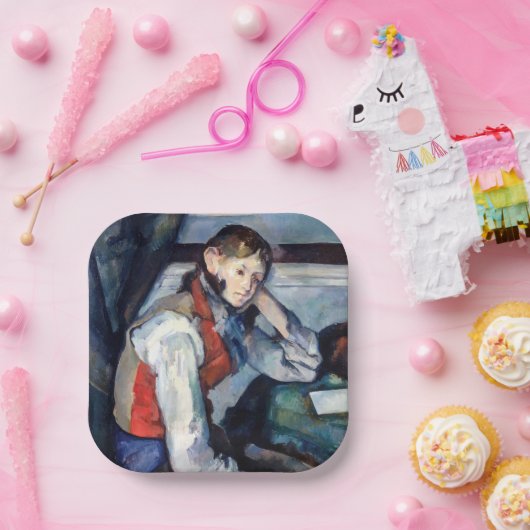 Assiettes En Carton Paul Cezanne - Garçon dans la veste rouge (Fête)