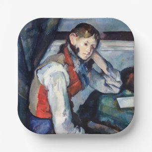 Assiettes En Carton Paul Cezanne - Garçon dans la veste rouge