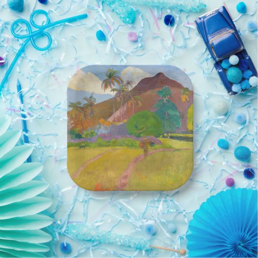 Assiettes En Carton Paul Gauguin - Paysage tahitien (Fête)