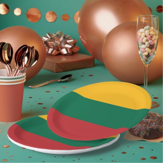 Assiettes En Carton pavillon lituanien (Multi)
