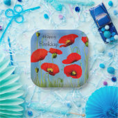 Assiettes En Carton Pavot d'anniversaire joyeux (Fête)