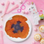 Assiettes En Carton Pavot orange 1 d'écarlate (Fête)