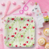 Assiettes En Carton Pavot rouge prairie estivale, fleurs sauvages (Fête)