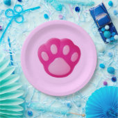 Assiettes En Carton Paw rose Chiot (Fête)
