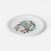 Assiettes En Carton Paws and Play – Adorable Cat Illustration (Angle)