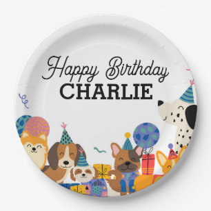 Assiettes En Carton Pawty Chien Chien Chien Chien Chiot fête d'anniver