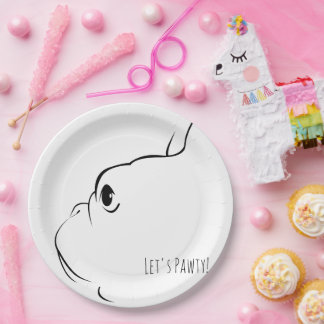 Assiettes En Carton Pawty French Bulldog Plaques en papier silhouette