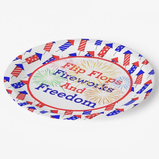 Assiettes En Carton Pays 4 Juillet (Angle)