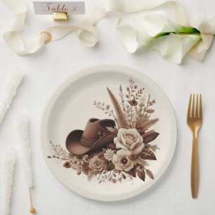 Assiettes En Carton Pays élégant moderne Ouest- Floral