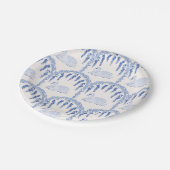 Assiettes En Carton Pays Français Cygnes bleus et vignes florales (Angle)