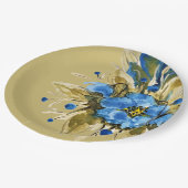 Assiettes En Carton Pays Moderne Bleu Floral (Angle)