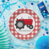 Assiettes En Carton Pays Partie Tracteur ajouter un texte (Fête)